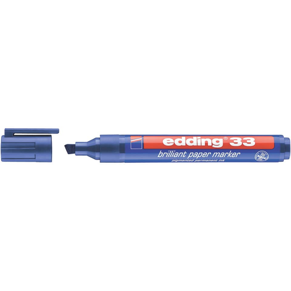 33 Brilliant paper marker - nachfüllbar, 1 - 5 mm, blau