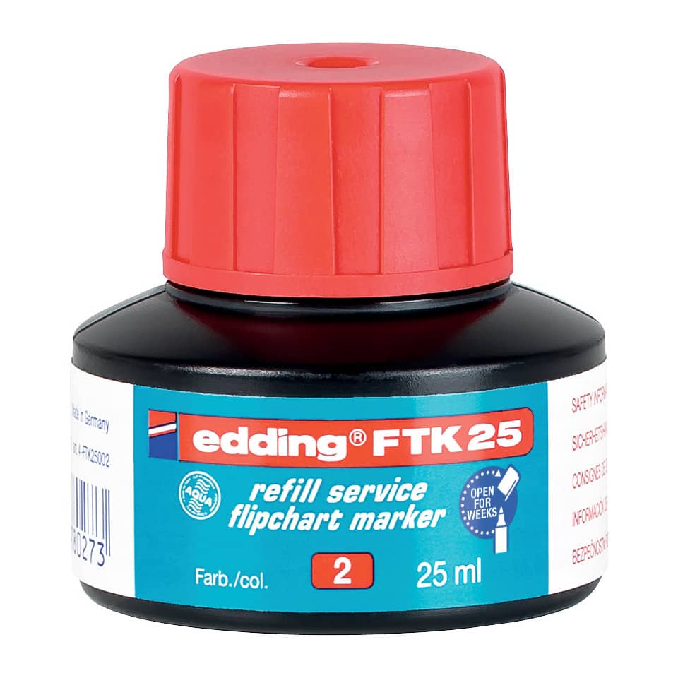 FTK 25 Nachfülltusche - für Flipchartmarker, 25 ml, rot