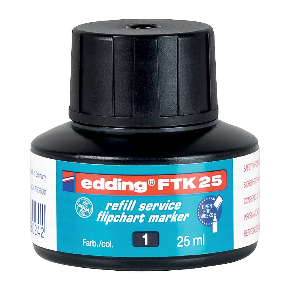 FTK 25 Nachfülltusche - für Flipchartmarker, 25 ml, schwarz