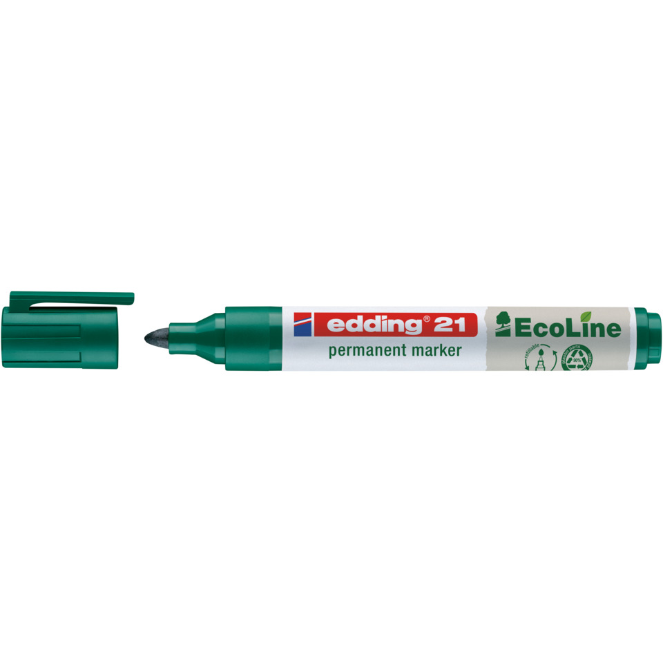 21 Permanentmarker EcoLine - 1,5 - 3 mm, grün, nachfüllbar