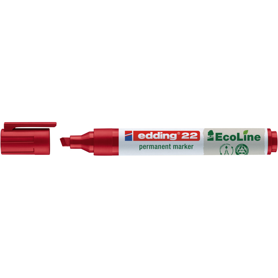 22 Permanentmarker EcoLine - 1 - 5 mm, rot, nachfüllbar