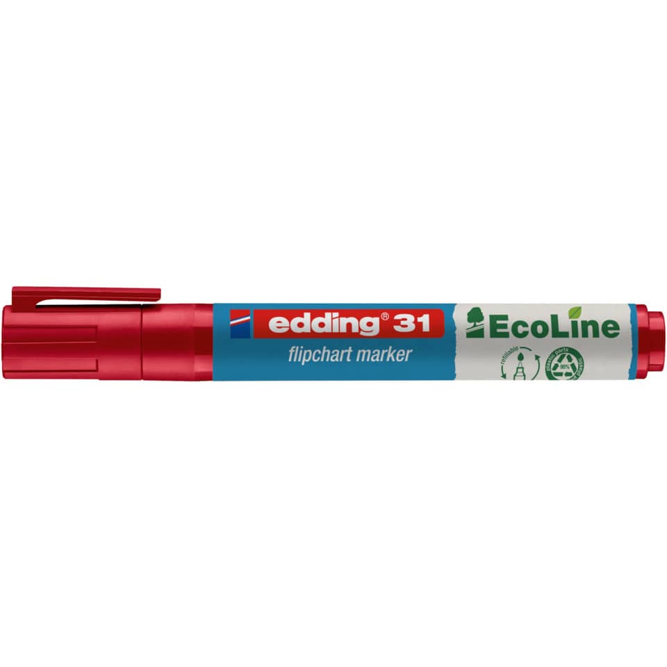 31 Flipchartmarker EcoLine - nachfüllbar, 1,5 - 3 mm, rot