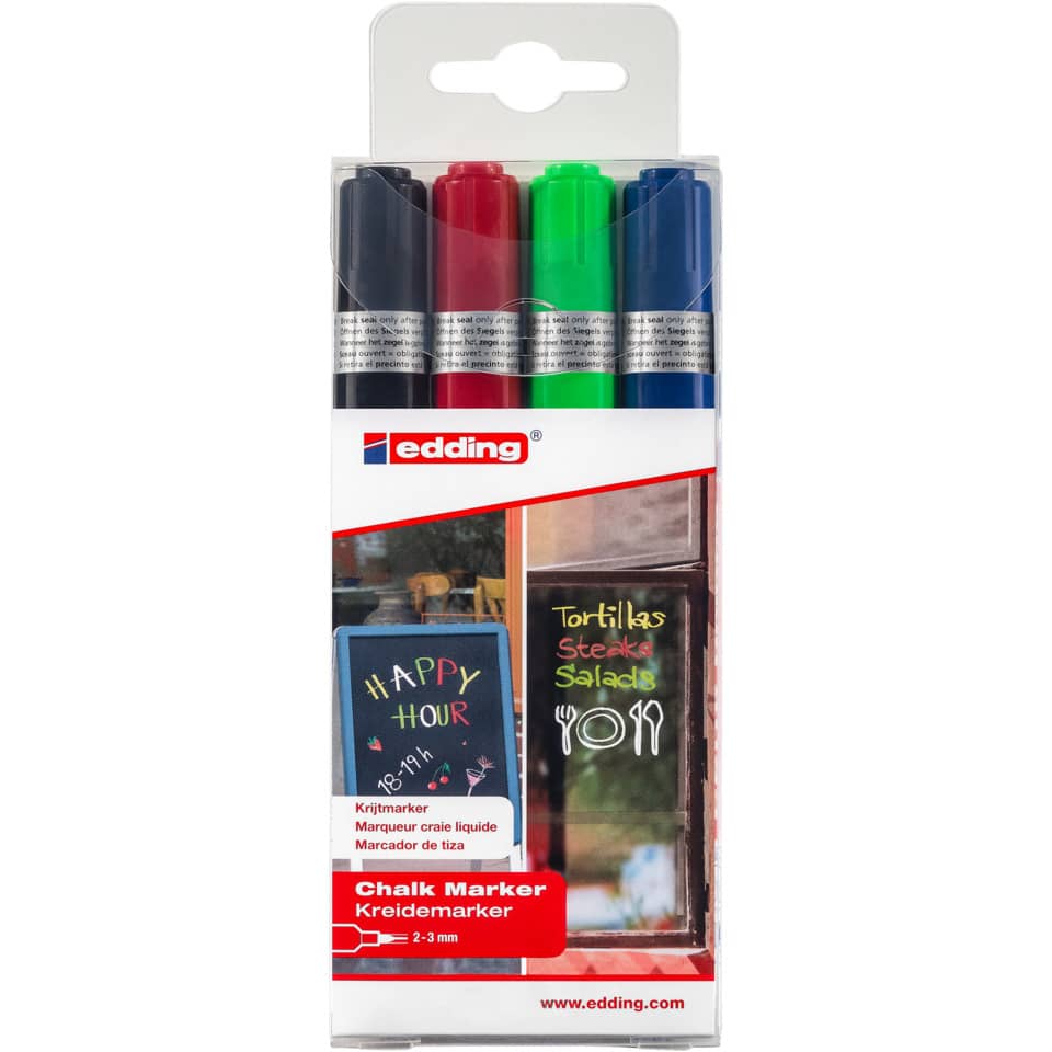 4095 Kreidemarker - 2 - 3 mm, 4er Bister, sortiert