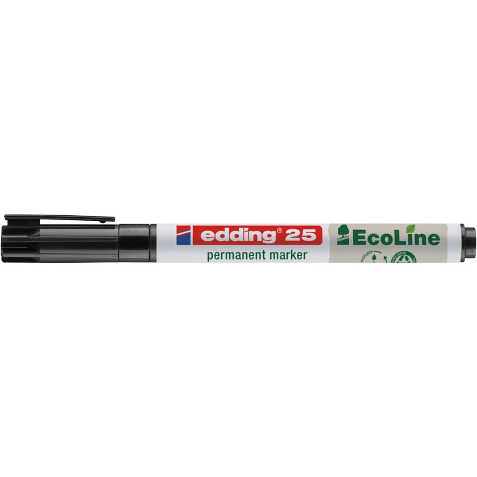 25 Permanentmarker EcoLine - 1 - 5 mm, schwarz, nachfüllbar
