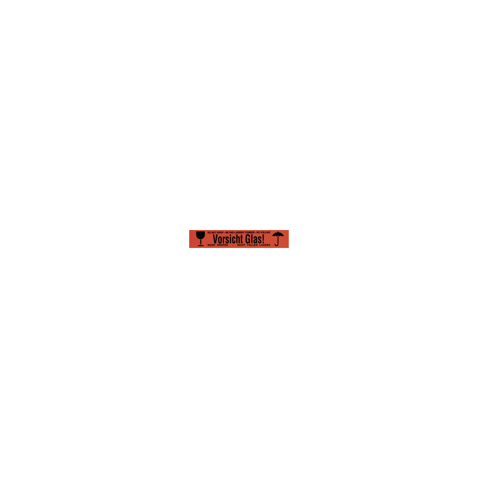 Warnband "Vorsicht Glas" - rot/schwarz, 50mm x 66m