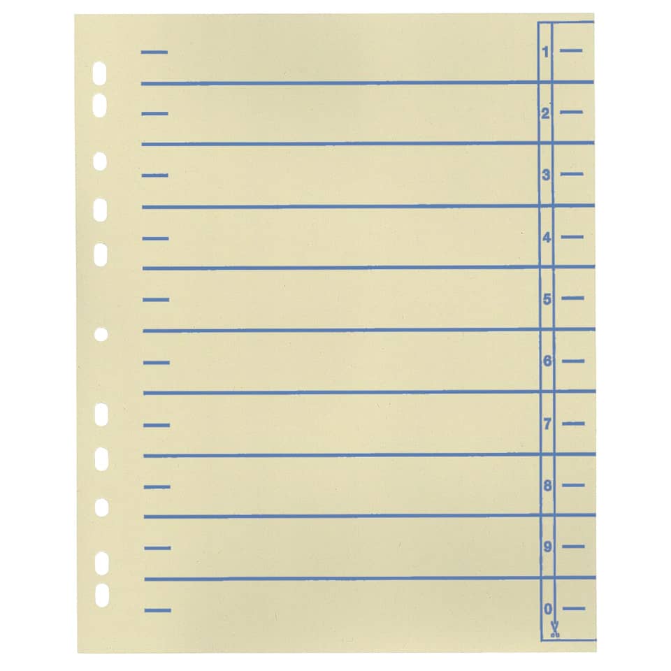 Trennblätter - A4 Überbreite, blau, farbiger Organisationsdruck, 100 Stück