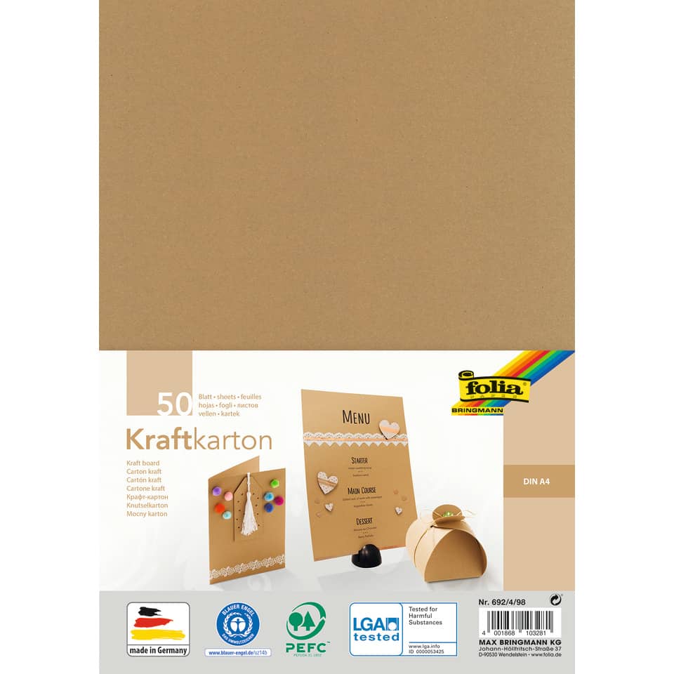 Kraftpapier - natur, A4, 230 g/qm, 50 Blatt