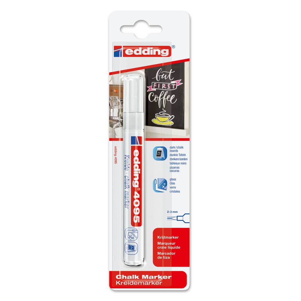 4095 Kreidemarker - 2 - 3 mm, Blister, weiß