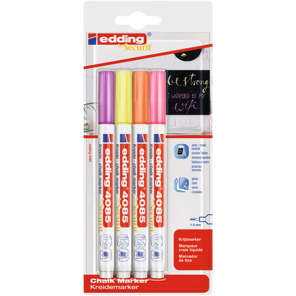 4085 Kreidemarker - 1 - 2 mm, 4er Bister, neon sortiert