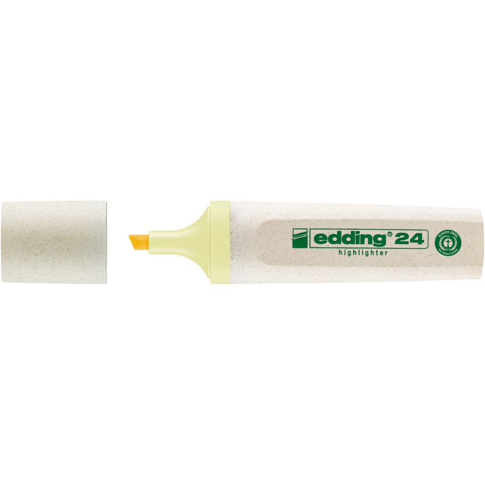 24 EcoLine Textmarker - nachfüllbar, pastellgelb
