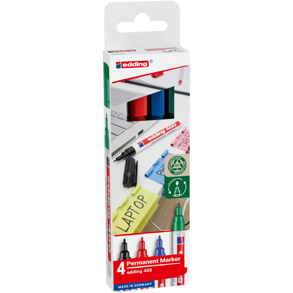 400 Permanentmarker - 1 mm, 4 Stück sortiert