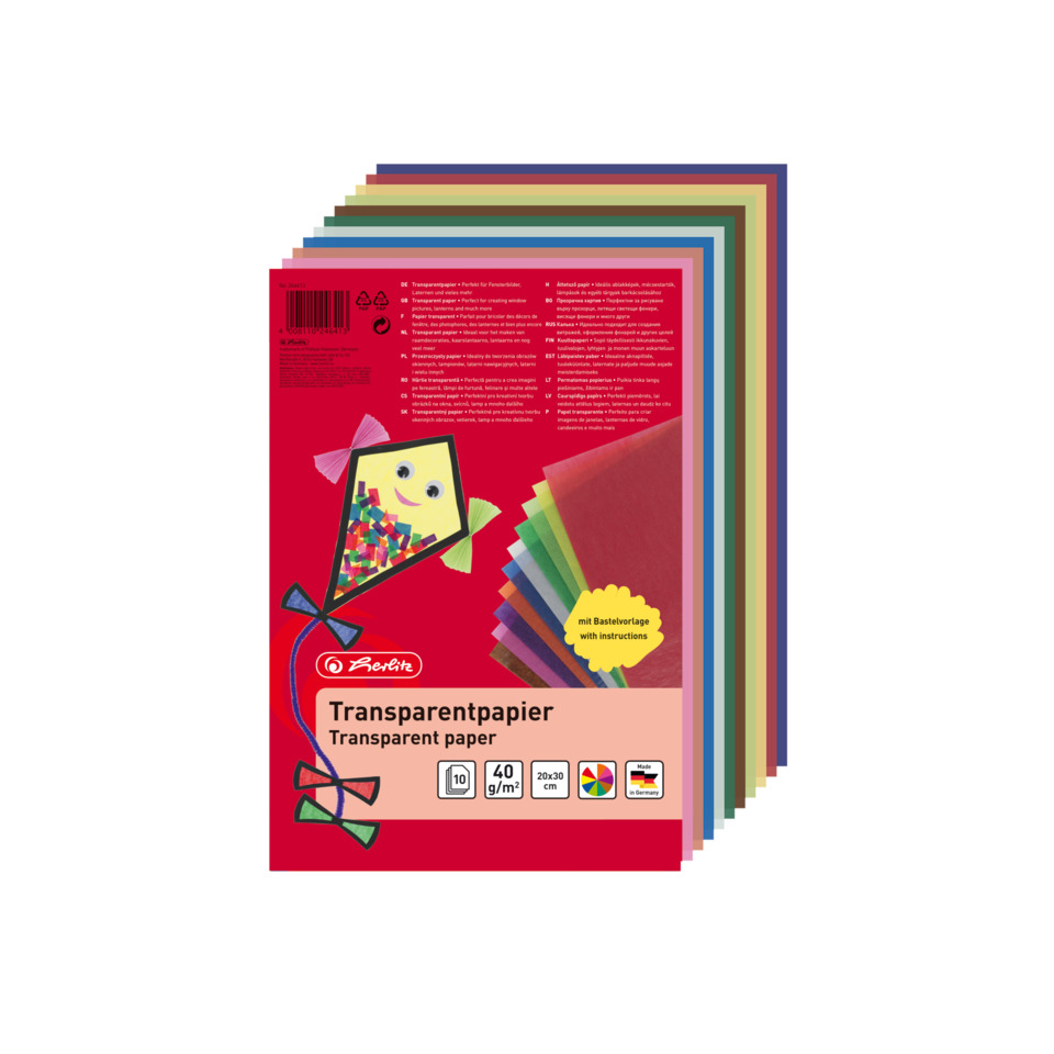 Millimeter-Transparentpapier, farbig, 10 Blatt