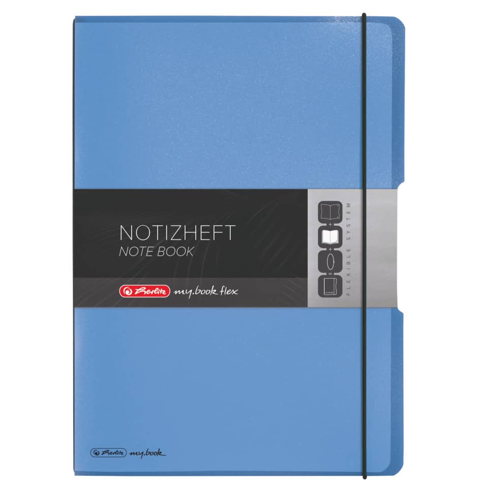 Notizheft flex - A4, PP, 2x 40 Blatt, liniert/kariert, blau