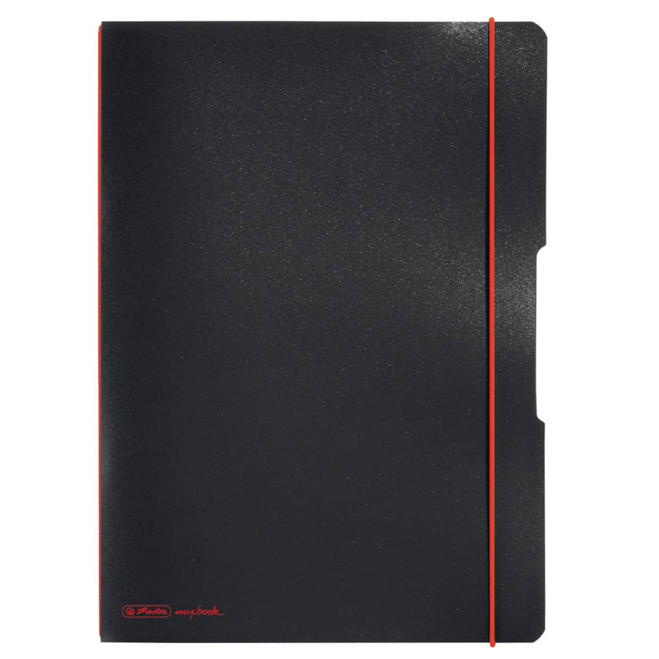 Notizheft flex - A4, PP, 2x 40 Blatt, liniert/kariert, schwarz