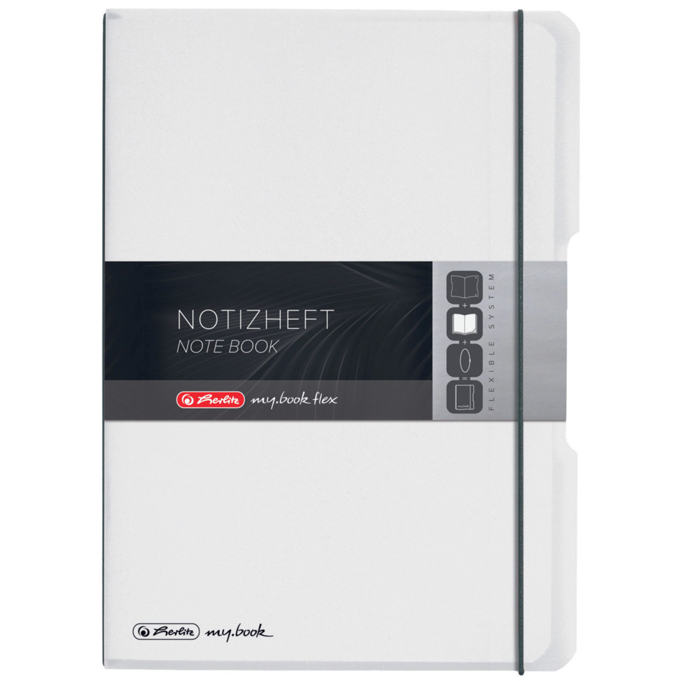Notizheft flex - A4, PP, 2x 40 Blatt, liniert/kariert, transluzent