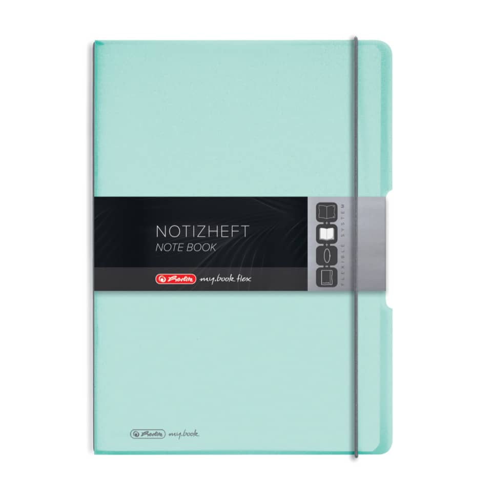 Schulheft Notizheft - A4, kariert/liniert, 80 Blatt, Motiv Minze