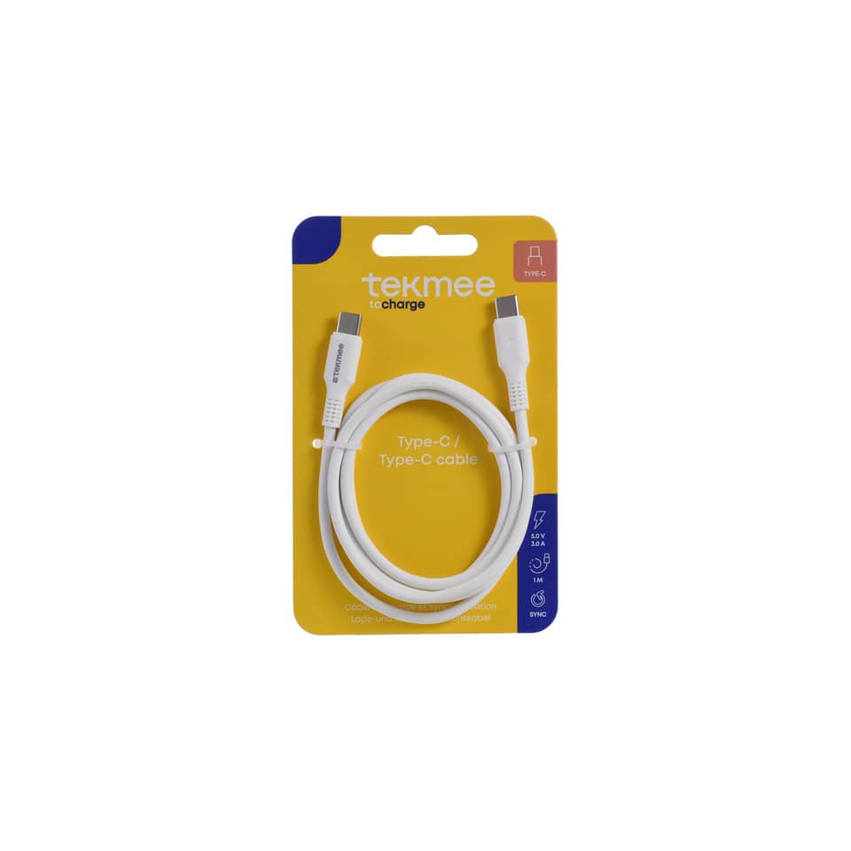Ladekabel USB-C Nylon weiß