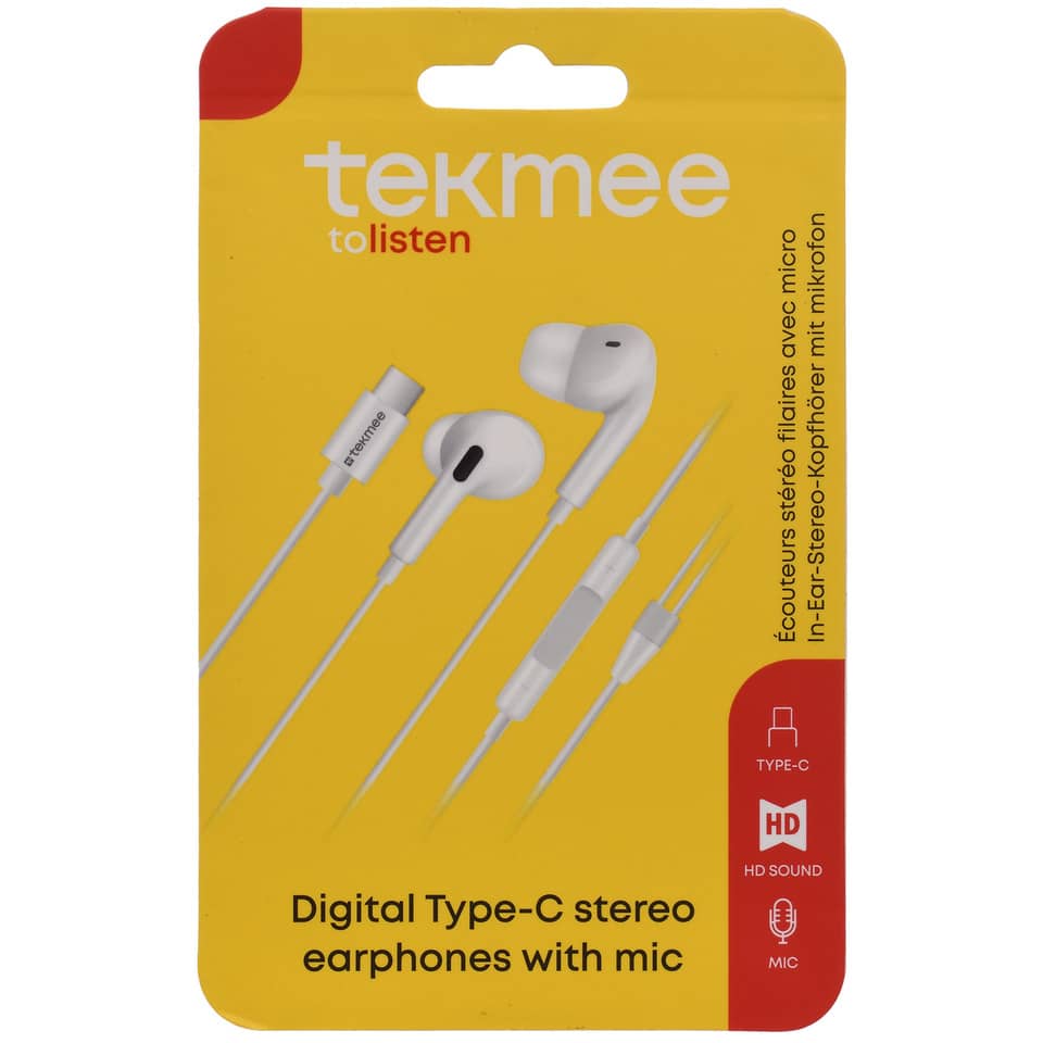 Kopfhörer Stereo USB-C In-Ear mit Kabel weiß
