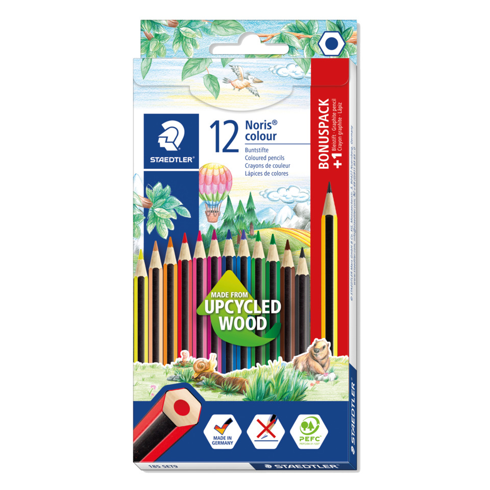 Farbstifte Noris® colour Promotion Set - 3 mm, Kartonetui 12 Farben sortiert + 1 Bleistift
