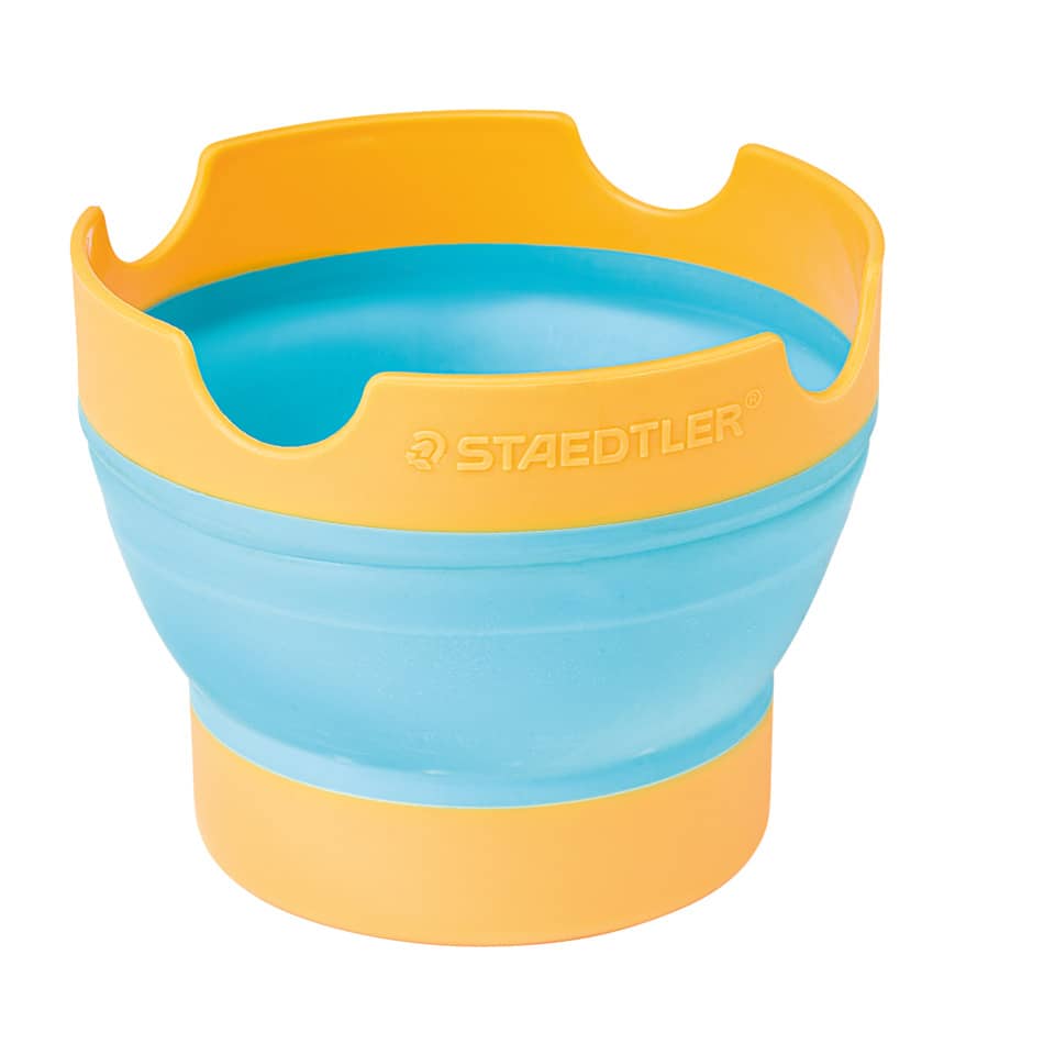 Wasserbecher mit Pinselhalter - bunt