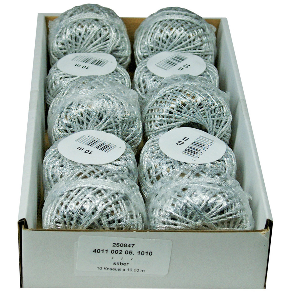 Cordonettkordel - 2 mm x 10 m, silber