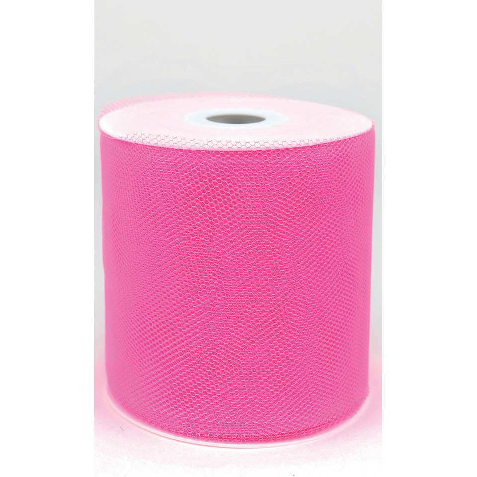 Zierband Tüll - 100 mm x 50 m, rosa