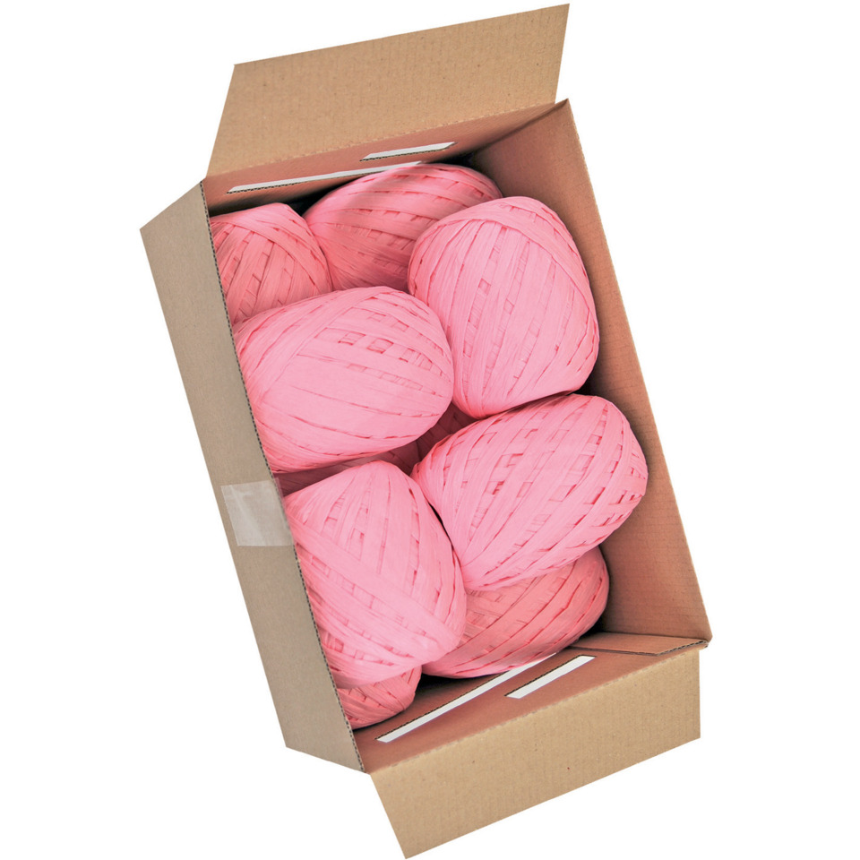 Bast Raffia - 7 mm x 30 m, rosa