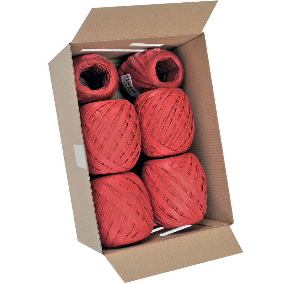 Bast Raffia - 7 mm x 30 m, dunkelrot