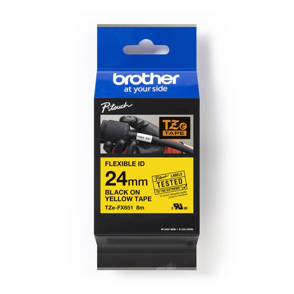 Original Brother DirectLabel schwarz auf gelb Laminat (TZE-FX651)
