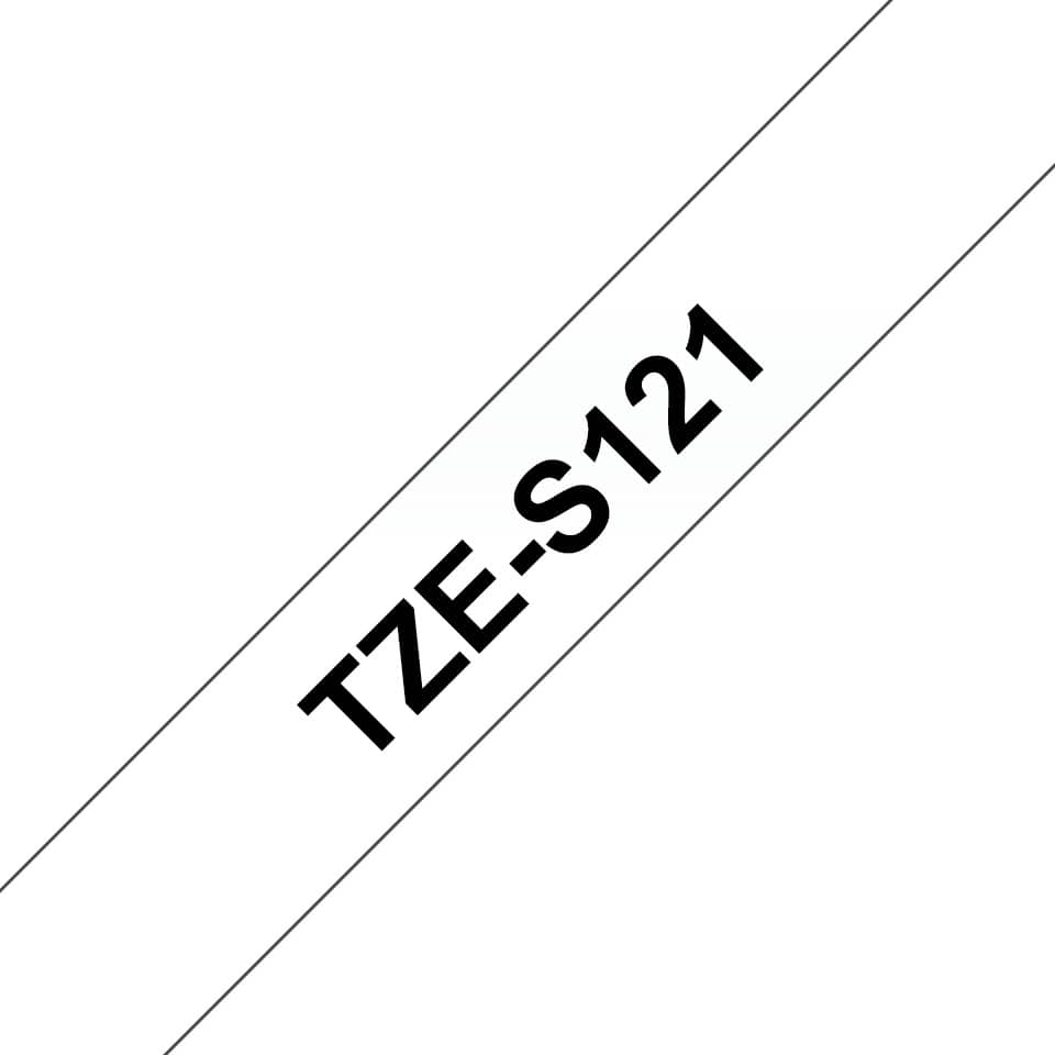 Original Brother DirectLabel schwarz auf Transparent extra stark (TZ-S121)