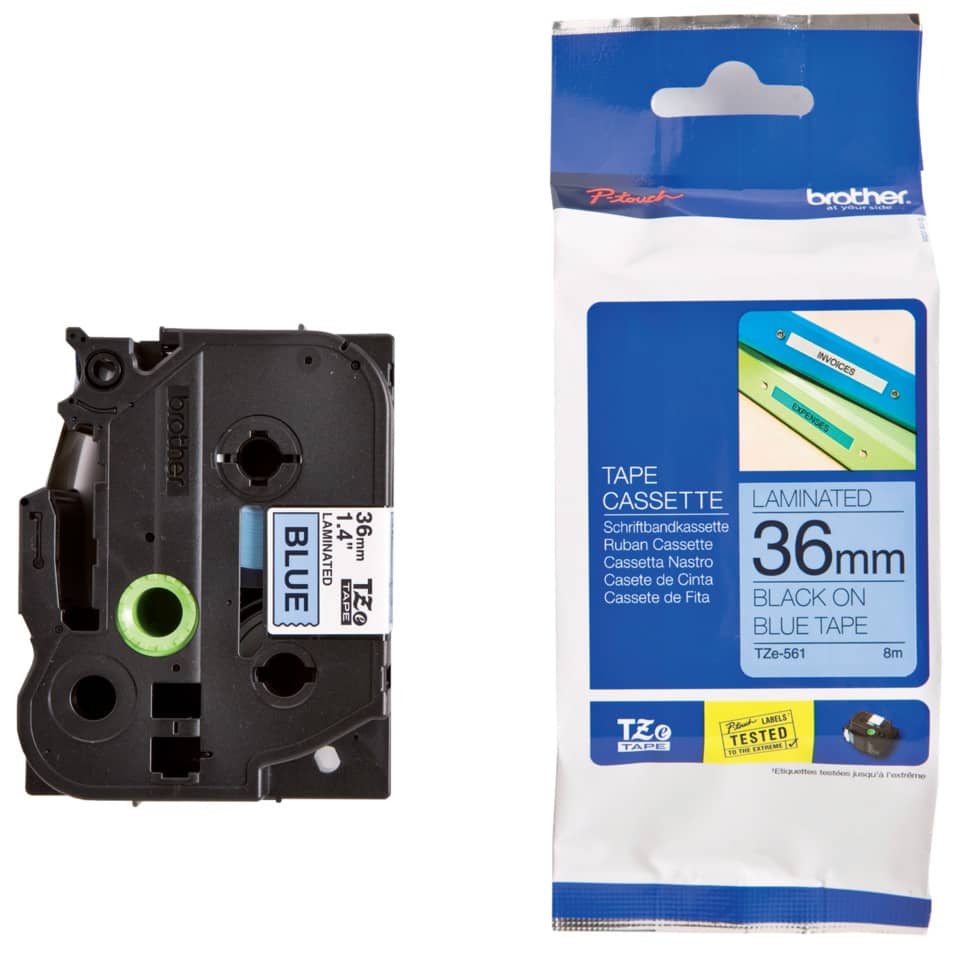 Original Brother DirectLabel schwarz auf blau Laminat (TZE-561)