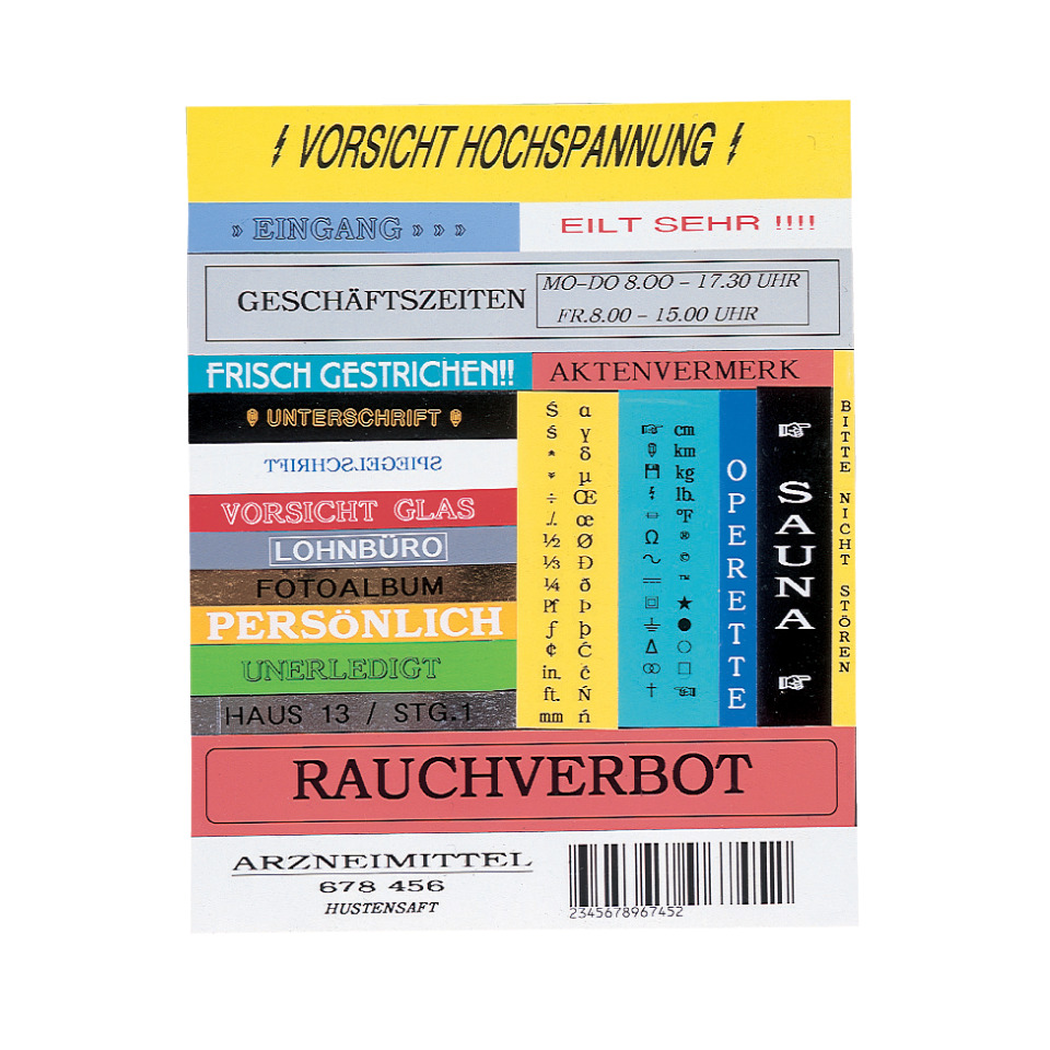 TC-101 Schriftbandkassetten - laminiert, 12 mm x 7,7 m, schwarz auf farblos