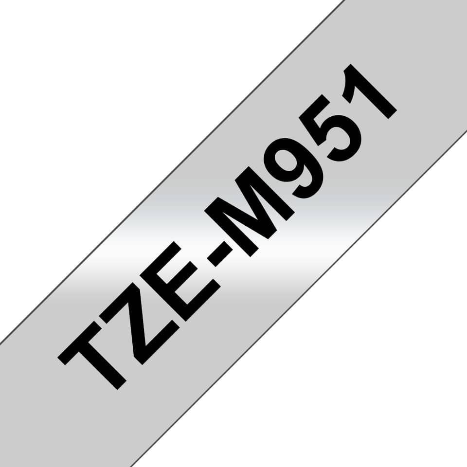 Original Brother DirectLabel schwarz auf silber matt (TZ-M951)