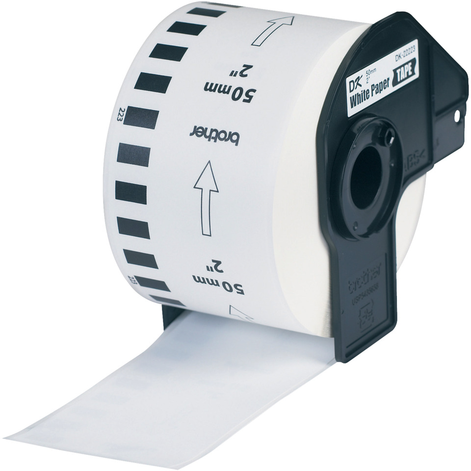 DK-Endlosetiketten Papier - 50 mm x 30,48 m, schwarz auf weiß