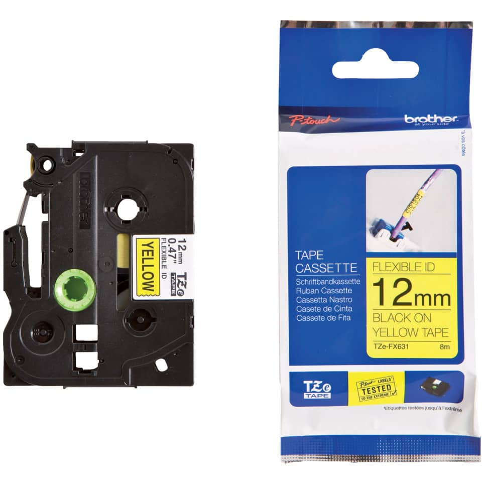 Original Brother DirectLabel schwarz auf gelb Laminat (TZE-FX631)