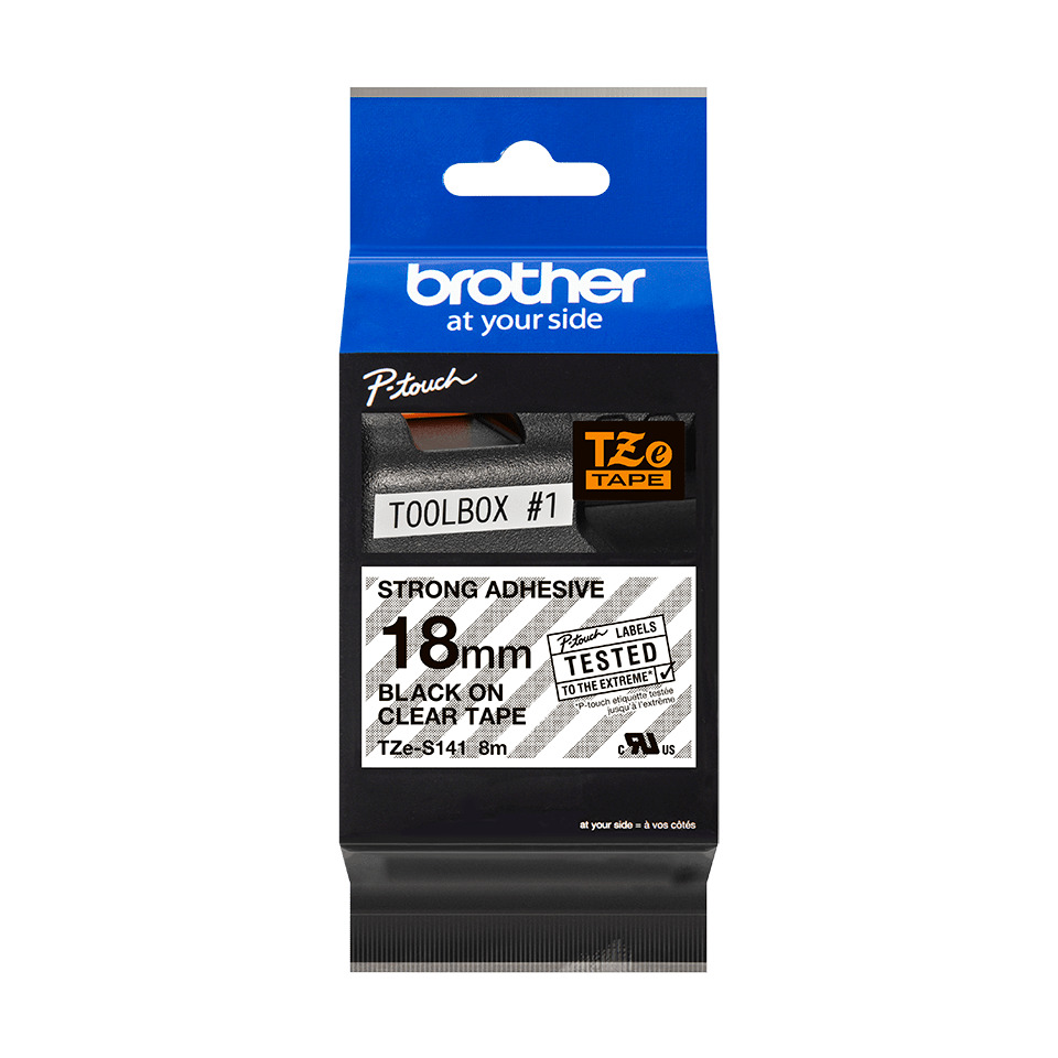 Original Brother DirectLabel schwarz auf Transparent extra stark (TZE-S141)