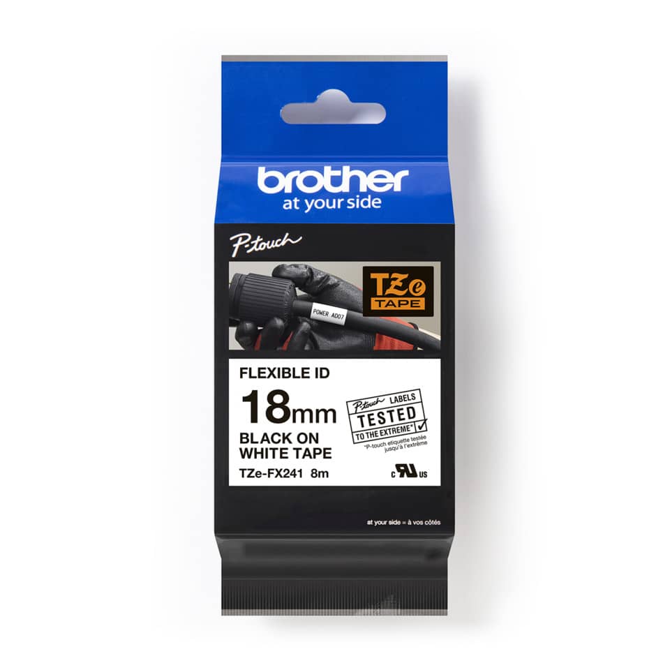 Original Brother DirectLabel schwarz auf weiss Laminat (TZE-FX241)