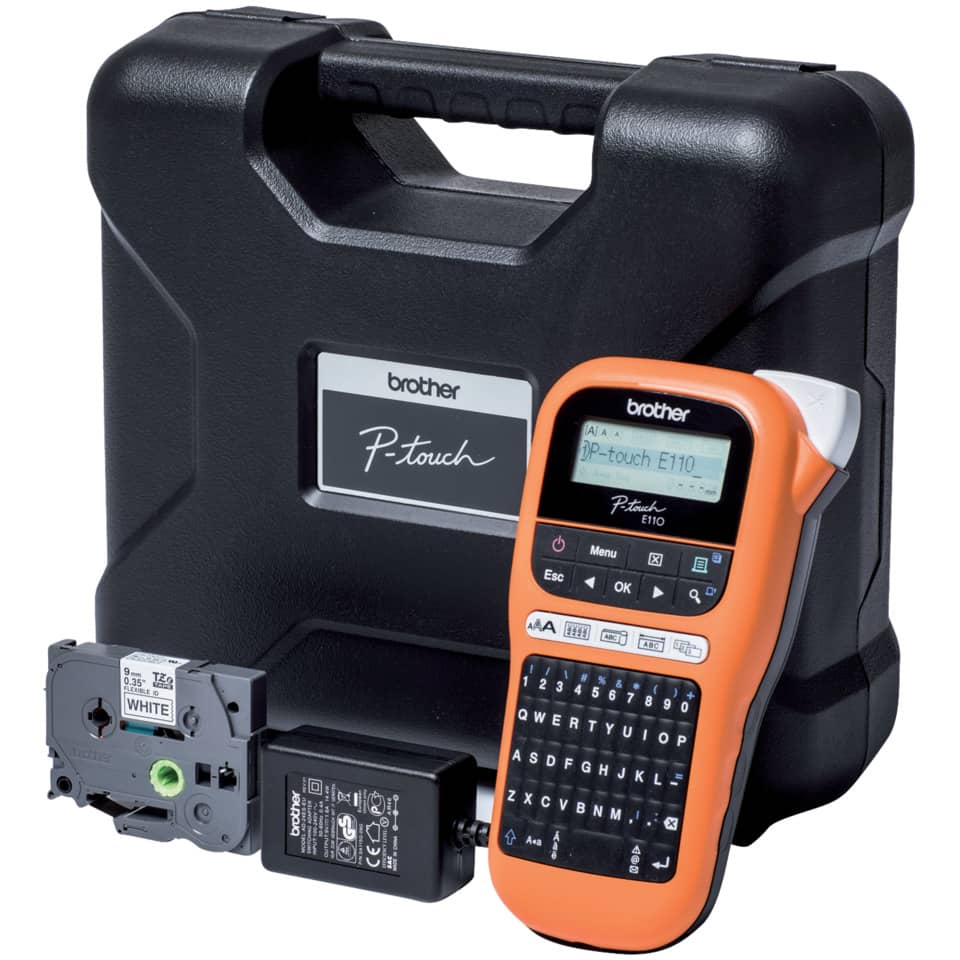 Beschriftungsgerät P-touch E110VP für Schriftband: TZe 3.5 mm, 6 mm, 9 mm, 12 mm, inklusive Koffer
