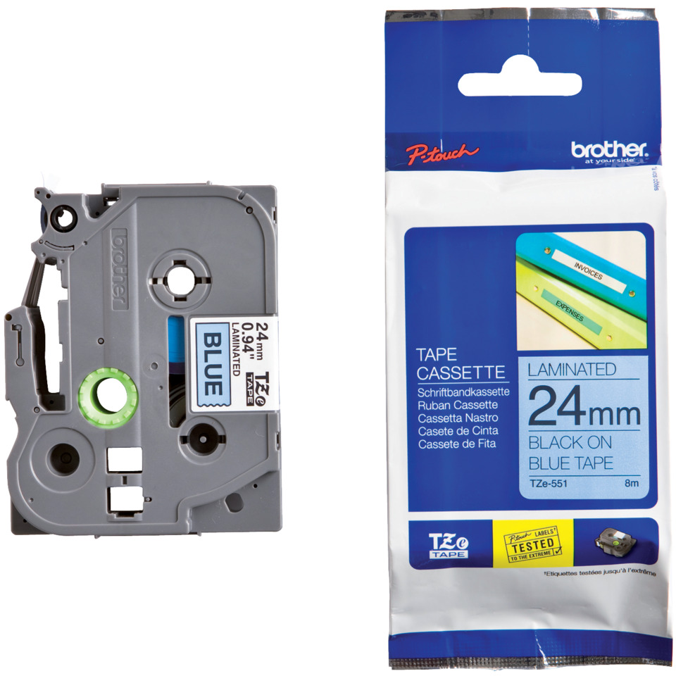 Original Brother DirectLabel schwarz auf blau Laminat (TZE-551)