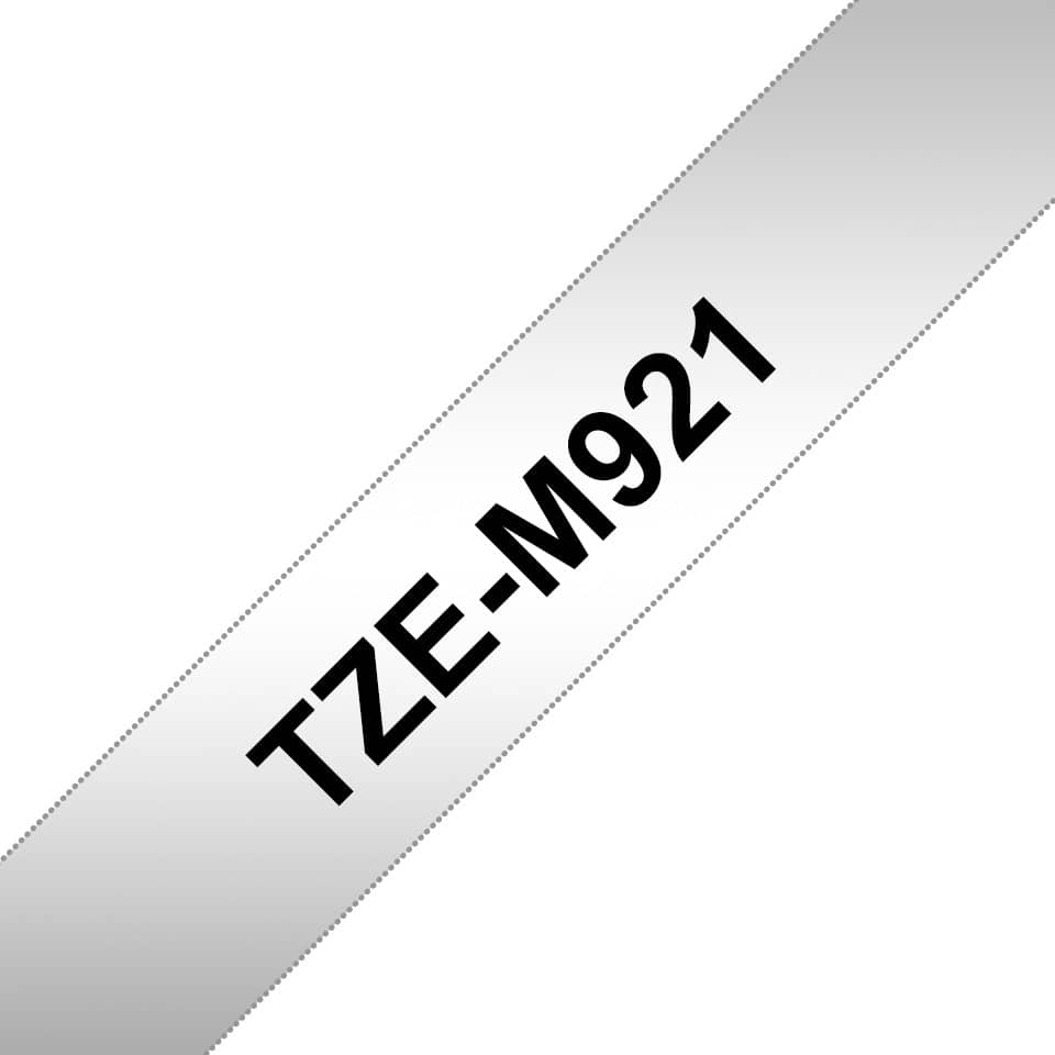 Original Brother DirectLabel schwarz auf silber metallic (TZE-M921)
