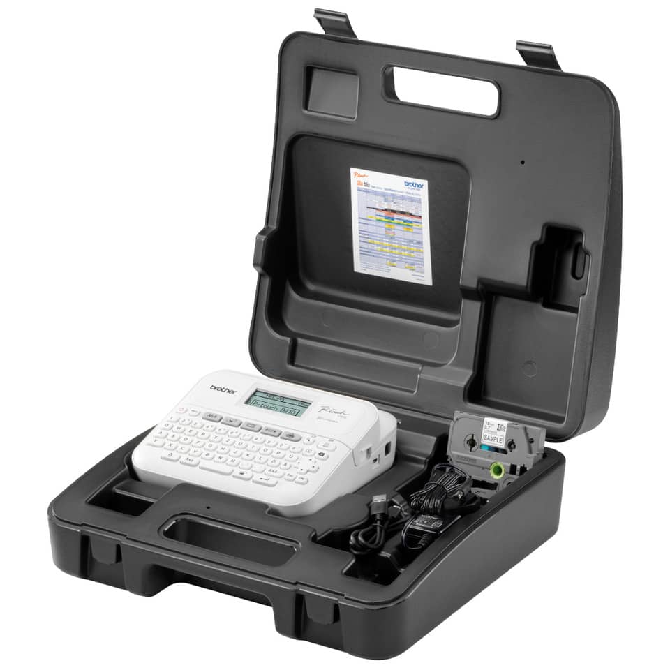 Beschriftungsgerät P-touch D410VP - inkl. USB-Schnittstelle, Hartschalenkoffer, weiß