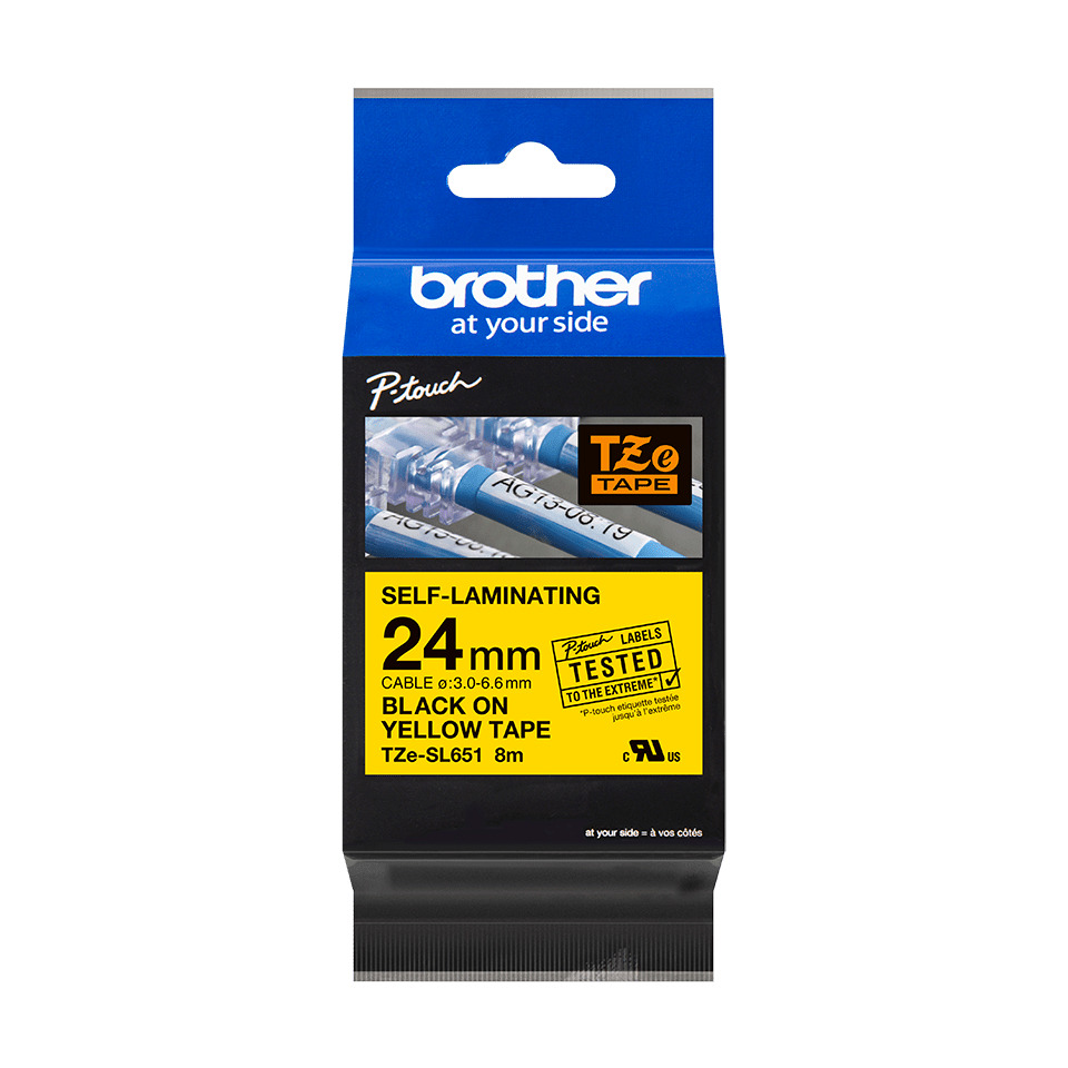 Original Brother DirectLabel schwarz auf gelb selbstlaminierend (TZE-SL651)