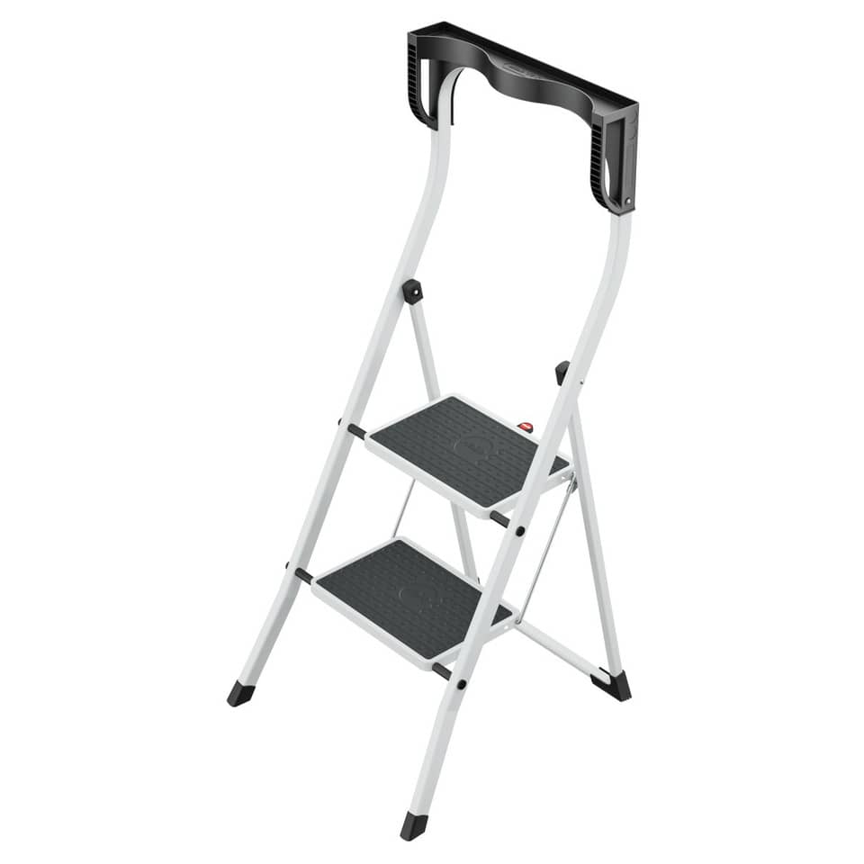 Trittleiter Stahl K75 ComfortLine - 2 Stufen, weiß