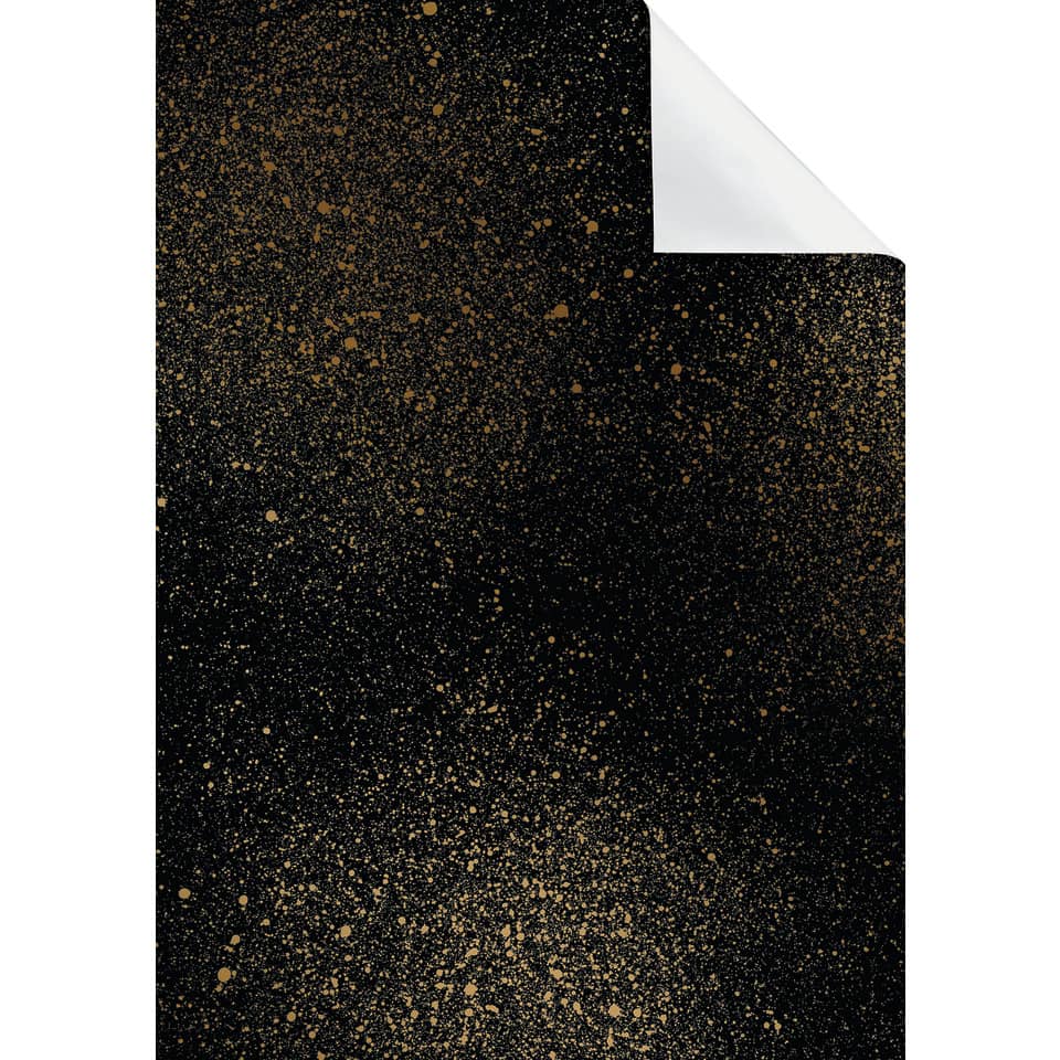 Weihnachts-Metallicpapier Nani, schwarz, 70x100cm