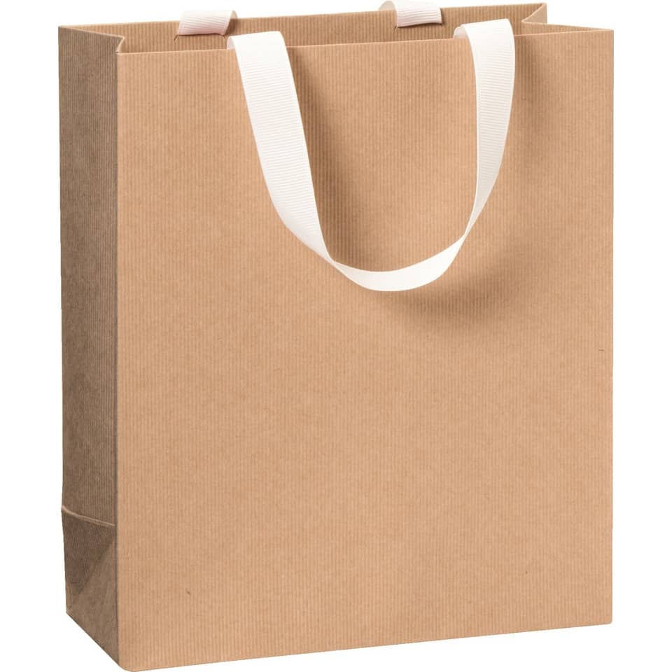 Geschenktragetasche One Colour - 18 x 21 x 8 cm, hellbraun