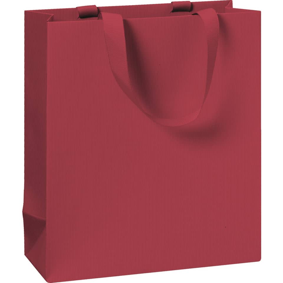 Geschenktragetasche One Colour - 18 x 21 x 8 cm, dunkelrot