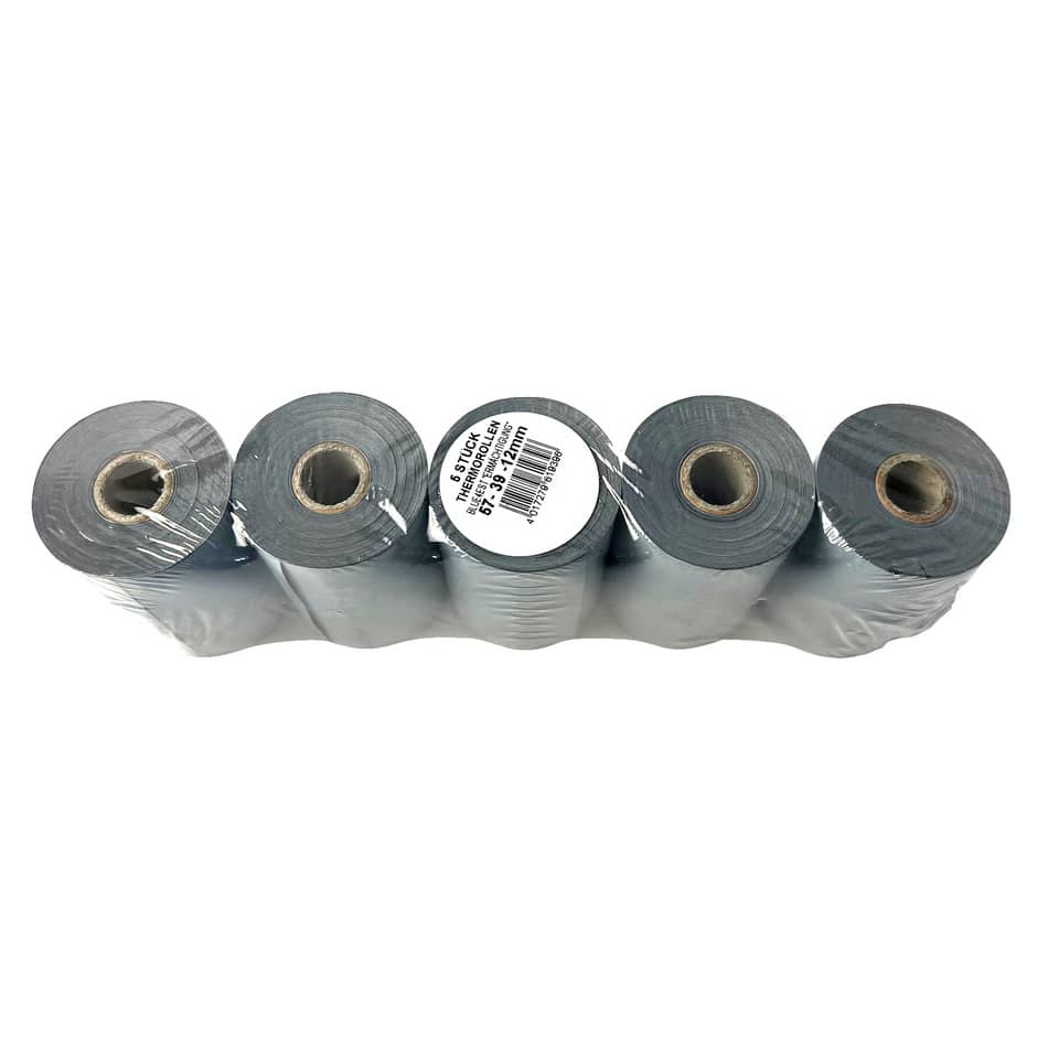 Öko Thermorolle - 57-39-12mm, 18 m, weiß, EC-Cash, 5er Pack
