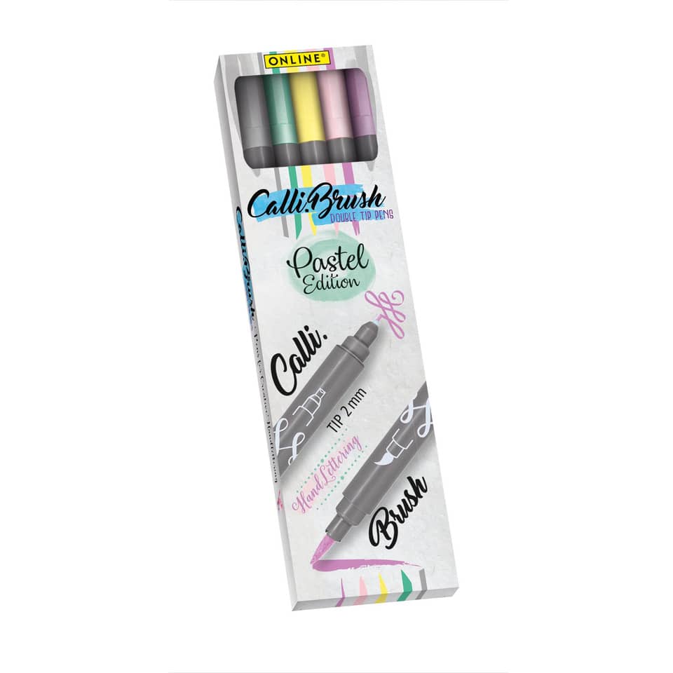 Faserschreiber Calli.Brush Duo - pastell Farben, 5 Stück sortiert