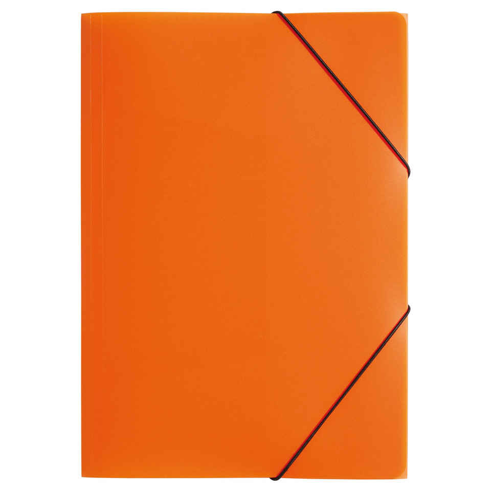 Gummizugmappe Lucy Colours - A3, PP, orange transluzent