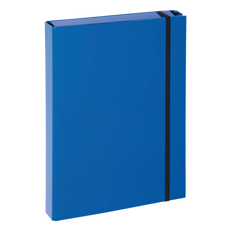 Sammelbox Basic - A4, Gummizug, Karton, blau